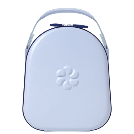 Light Blue StoryCase, hard shell travel case for StoryPhones and StoryShields. 