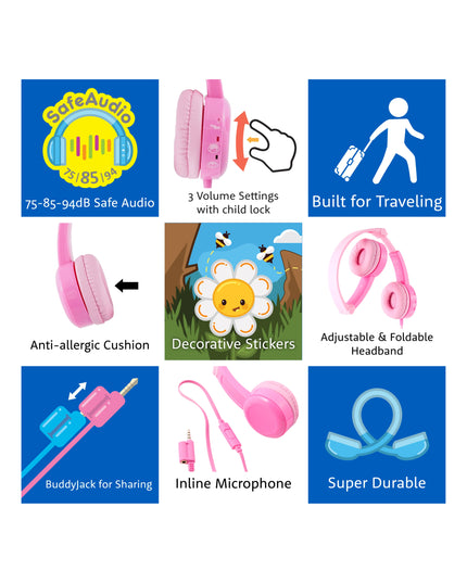 BuddyPhones Travel - Pink Travel